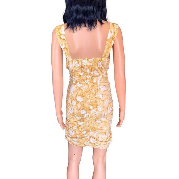 Louna Yellow Printed Cotton Blend Mini Dress - Picture 7 of 8